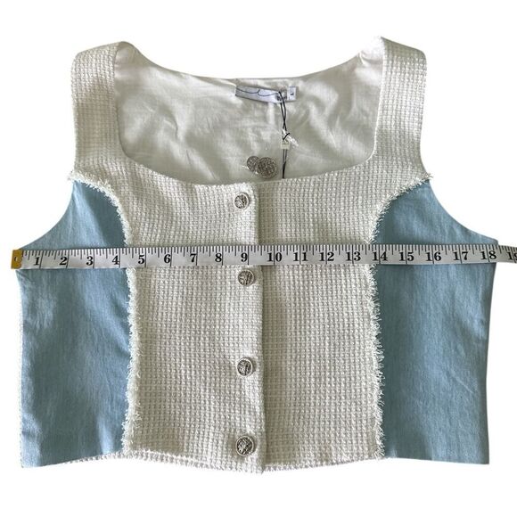 BY EGREIS NWT Crop Button Down Top/Vest Size Large - Picture 6 of 6